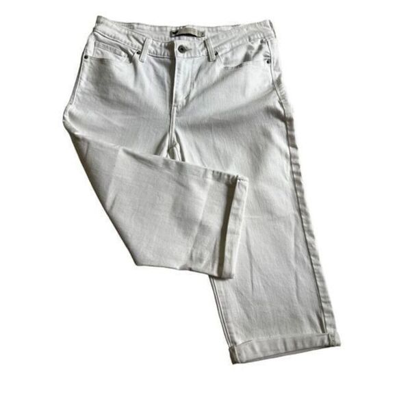 Levi’s White Capri Denim Cuffed Hem size 8 - Picture 1 of 8
